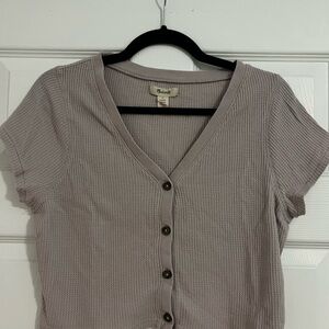 Blush Madewell Boxy Button-Up Top